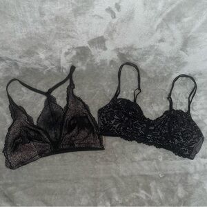 b.tempt'd by Wacoal Black Lace Bralette Set Small Wireless Racerback Sheer Lot